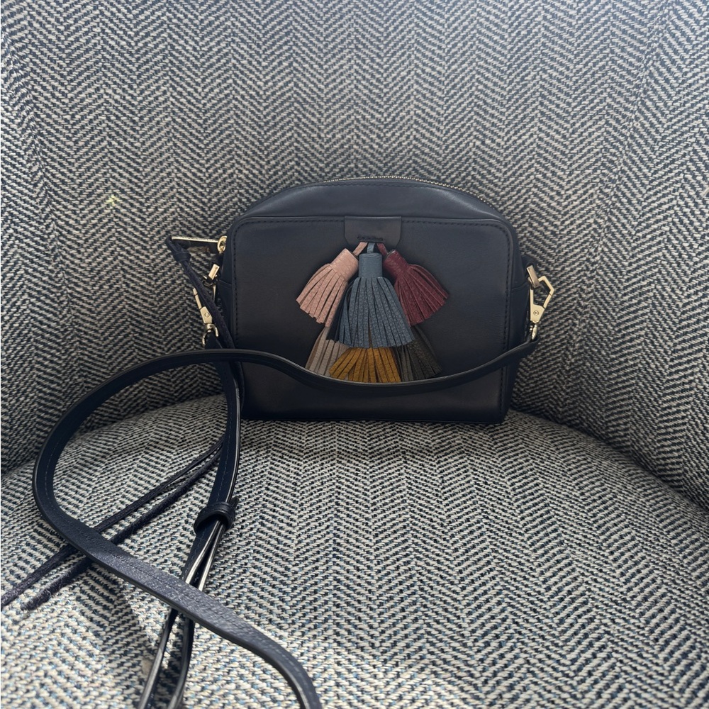Rebecca Minkoff Black Crossbody Bag with Colorful Tassels